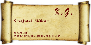 Krajcsi Gábor névjegykártya